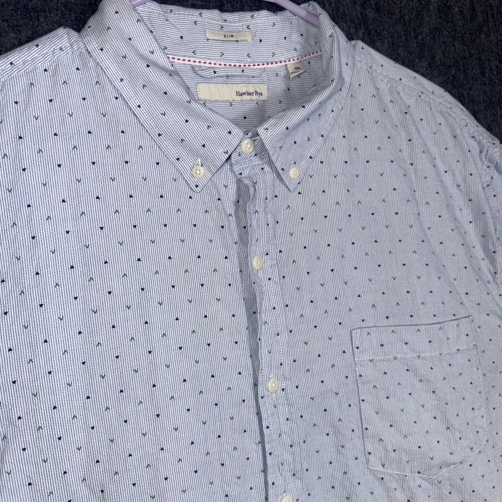 Hawker‎ Rye Mens Oxford Shirt Slim Fit Short Sleeve Button Down Sz 2XL Vacation